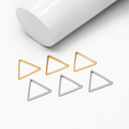 10pcs Gold/ Silver Tone Triangle Link Charms, Side Length 20mm, Gold/ Rhodium plated Brass Geometric Connector Pendants (GB-294)