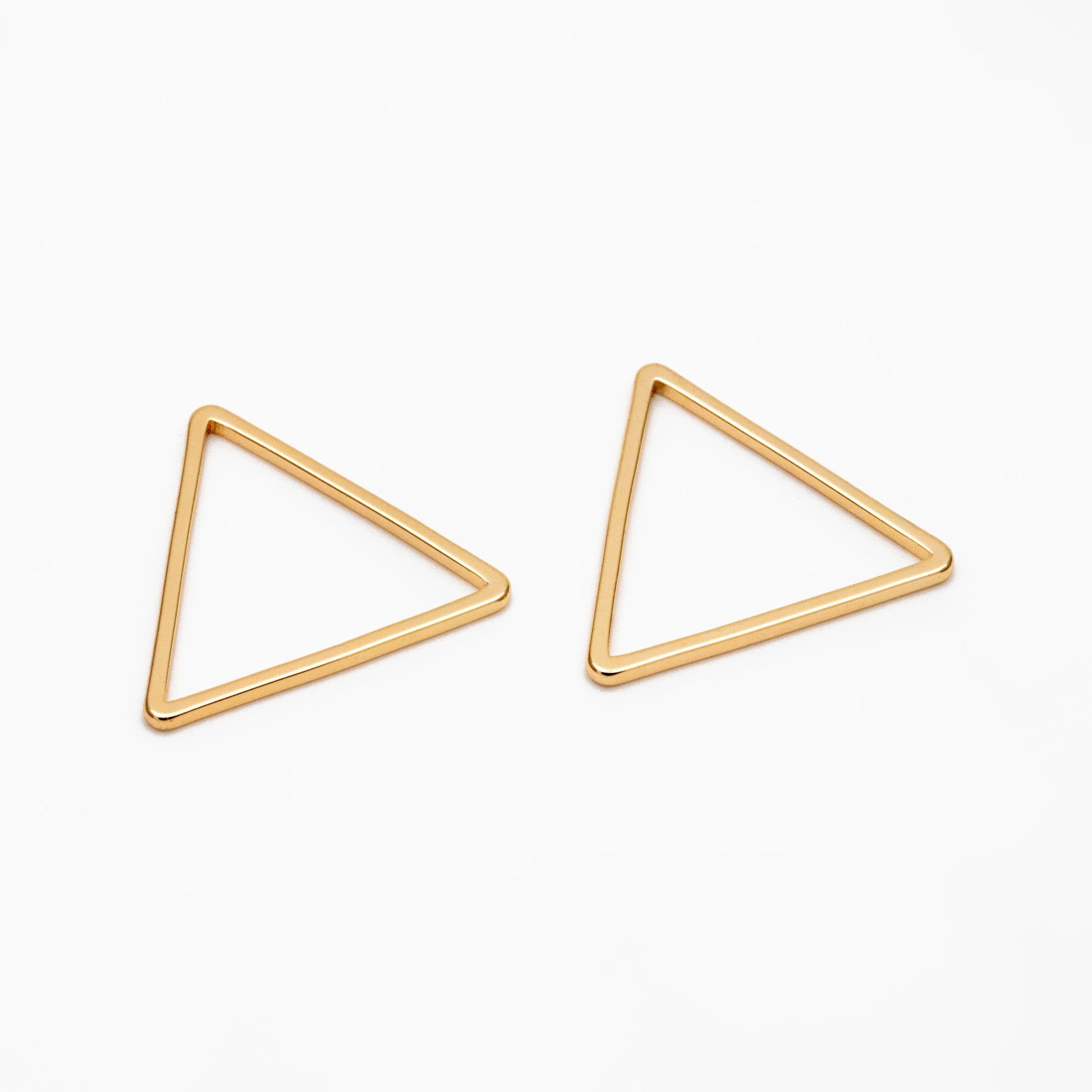 10pcs Gold/ Silver Tone Triangle Link Charms, Side Length 20mm, Gold/ Rhodium plated Brass Geometric Connector Pendants (GB-294)