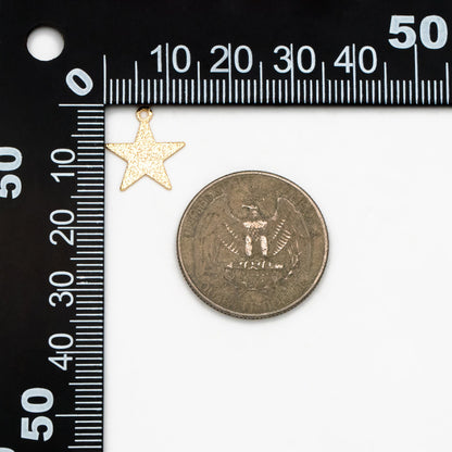 10pcs Gold plated Brass Star Charms 12mm, Matte Flat Star Pendants (GB-300)