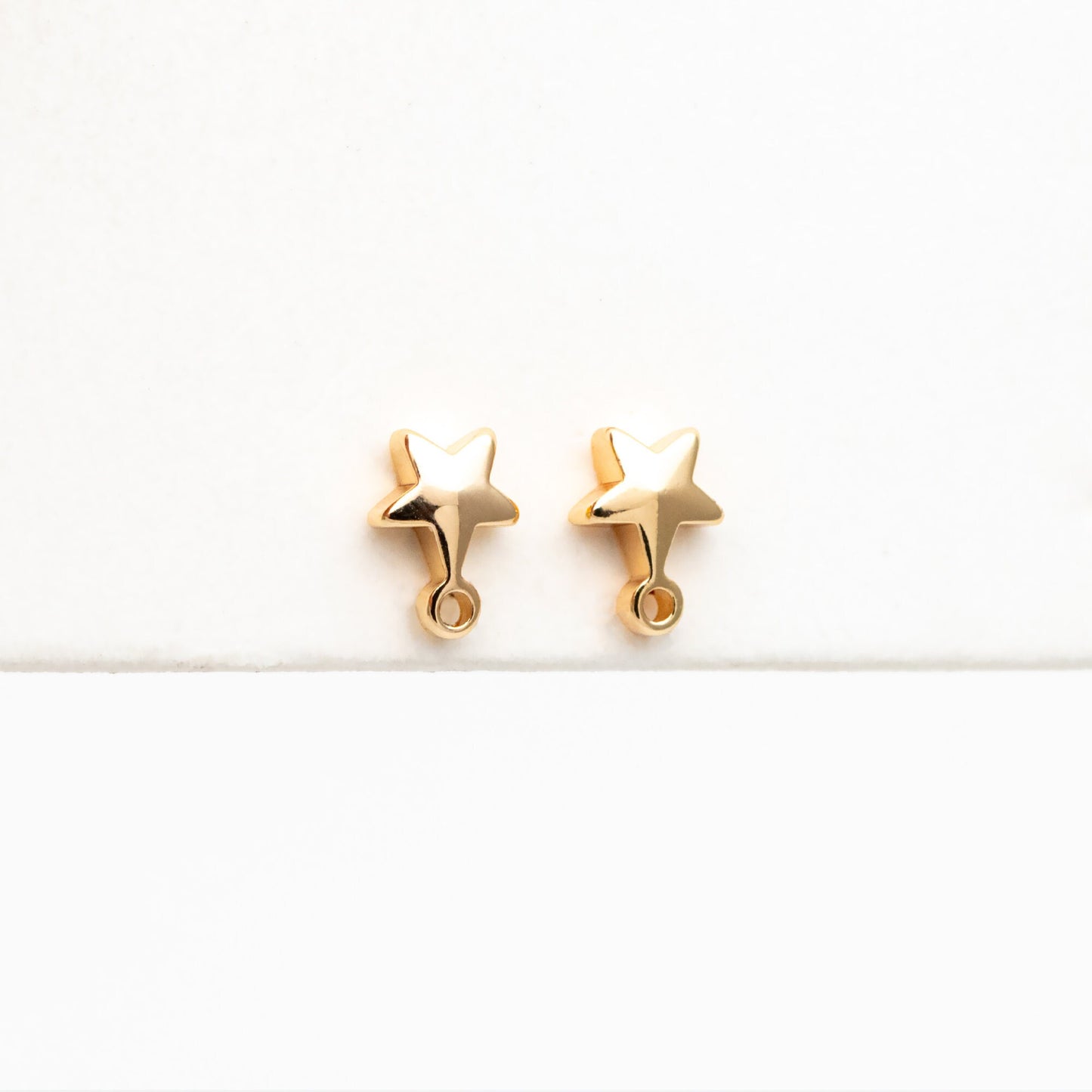 10pcs Gold plated Brass Star Ear Stud Posts, Earring Components Wholesale, Color Not Easily Tarnish (GB-311)