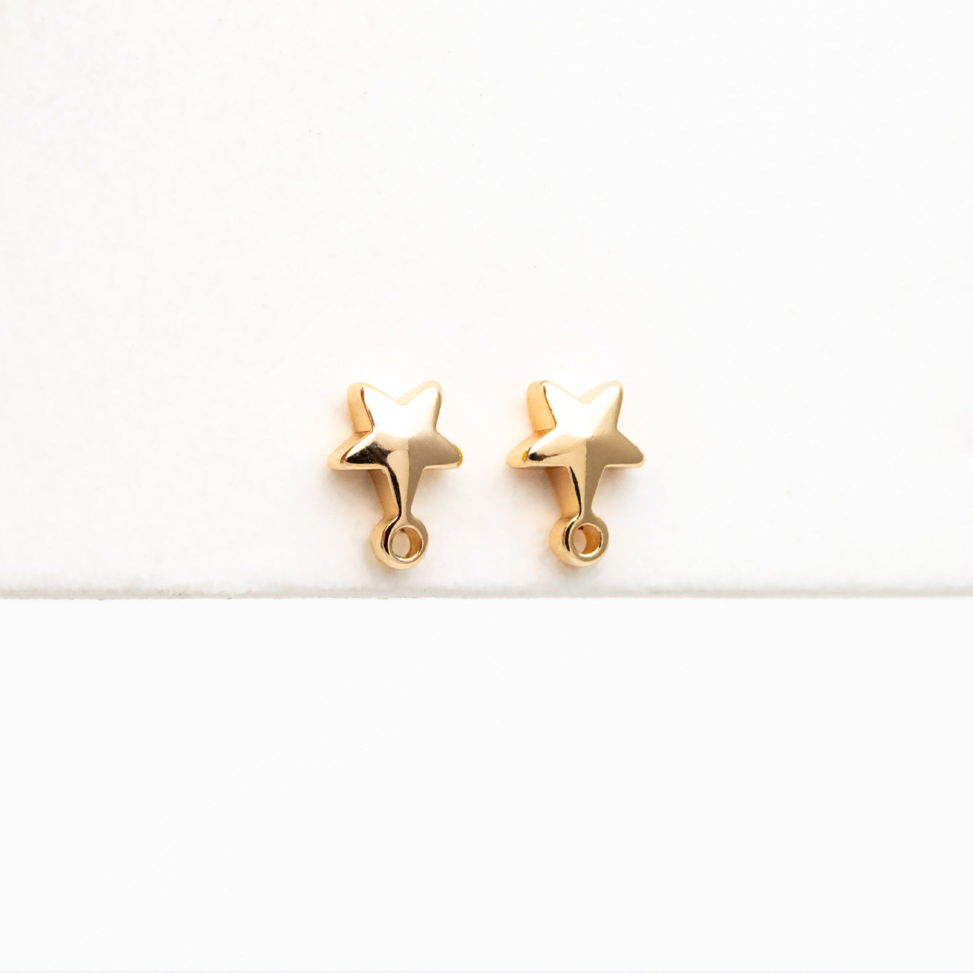 10pcs Gold plated Brass Star Ear Stud Posts, Earring Components Wholesale, Color Not Easily Tarnish (GB-311)