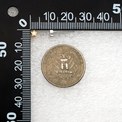 10pcs CZ Pave Gold/ Silver Tone Star Earrings, Gold/ Rhodium Plated Brass, Dainty Star Stud Earrings (GB-3041-A)