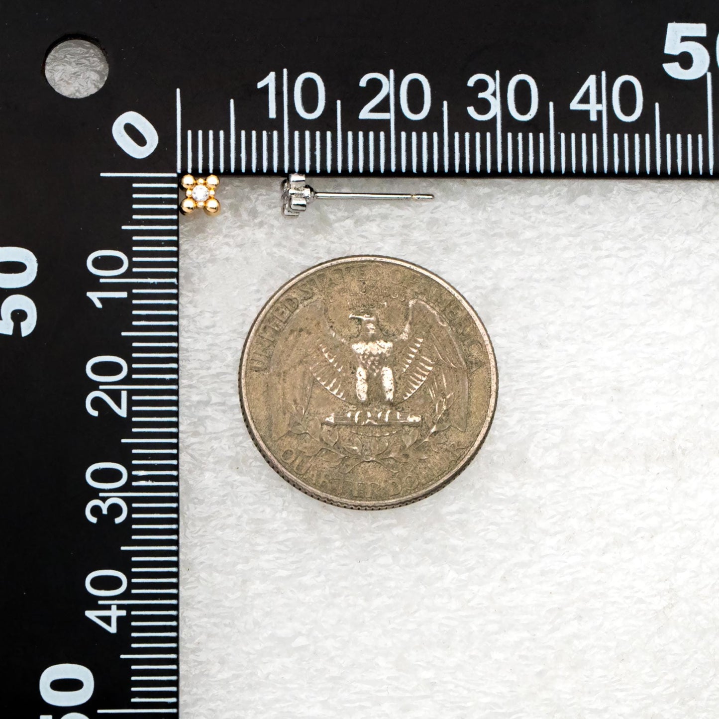 10pcs CZ Pave Gold/ Silver Tone Square Earrings, Gold/ Rhodium Plated Brass, Dainty Minimalist Stud Earrings (GB-4523)