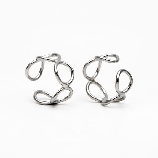 4pcs Gold/ Silver Chain Ring, Statement Ring, Chunky Ring, Dainty Rings, Adjustable Ring, Minimalist Ring (#GB-3615)