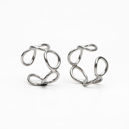 4pcs Gold/ Silver Chain Ring, Statement Ring, Chunky Ring, Dainty Rings, Adjustable Ring, Minimalist Ring (#GB-3615)