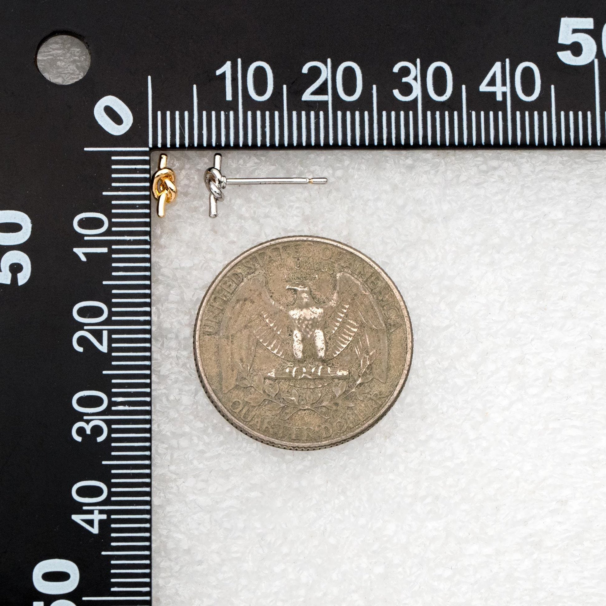 10pcs Gold/ Silver Tone Knot Ear Studs, Real Gold/ Rhodium plated Brass, Minimalist Stud Earrings (GB-4464)