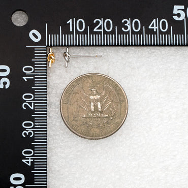 10pcs Gold/ Silver Tone Knot Ear Studs, Real Gold/ Rhodium plated Brass, Minimalist Stud Earrings (GB-4464)