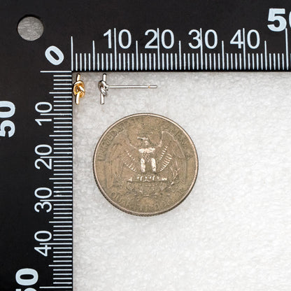 10pcs Gold/ Silver Tone Knot Ear Studs, Real Gold/ Rhodium plated Brass, Minimalist Stud Earrings (GB-4464)