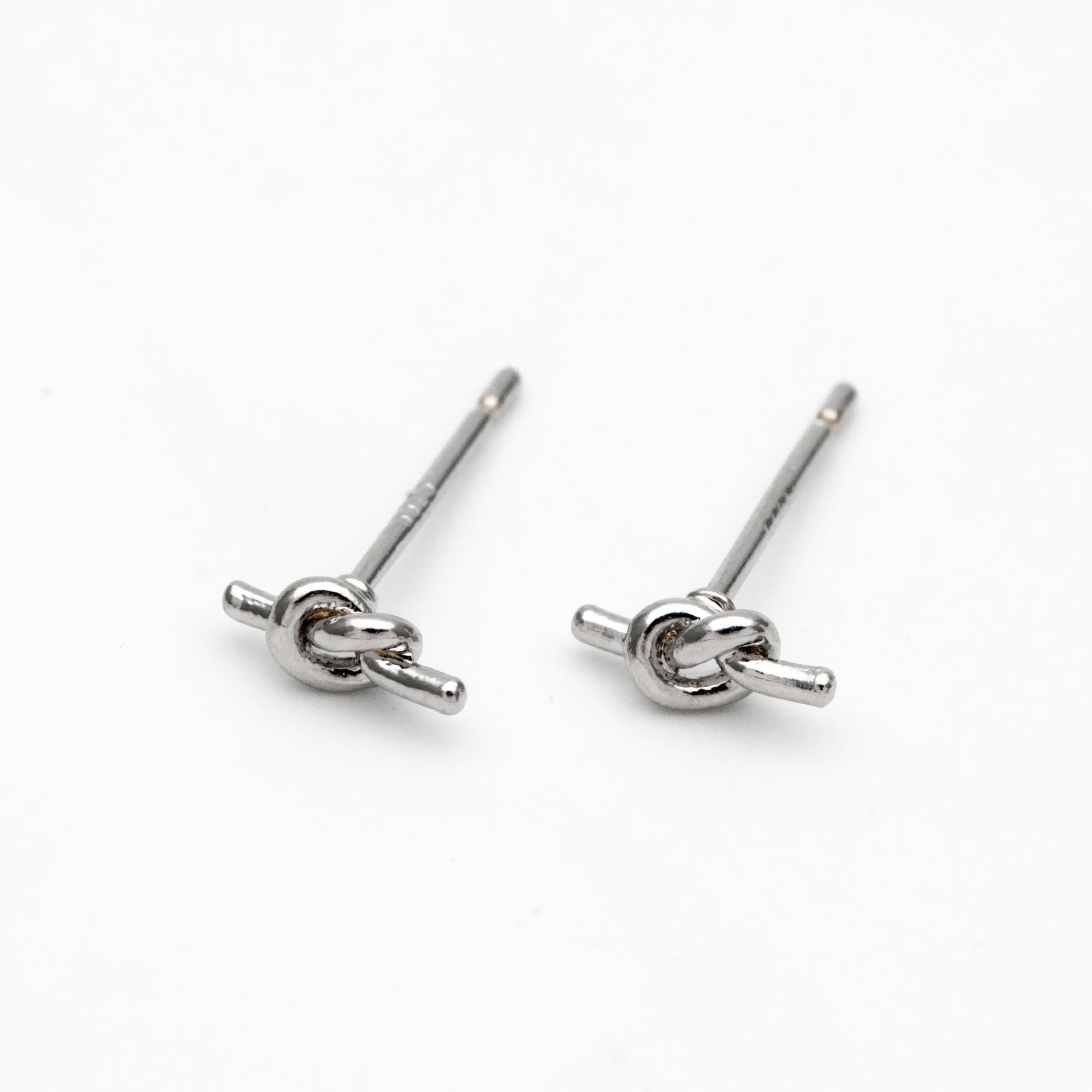 10pcs Gold/ Silver Tone Knot Ear Studs, Real Gold/ Rhodium plated Brass, Minimalist Stud Earrings (GB-4464)