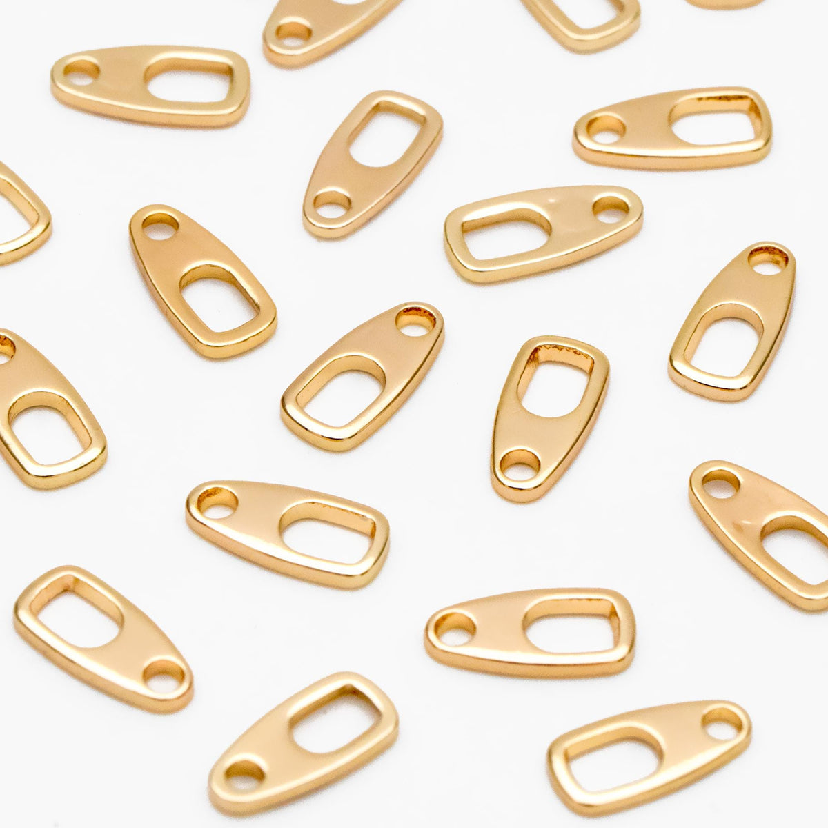 20pcs Gold/ Silver Tone Soda Tab Connectors for Necklace, Gold/ Rhodium plated Brass, Necklace Jewelry Making Supplies (GB-3764-B)