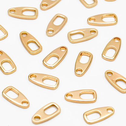 20pcs Gold/ Silver Tone Soda Tab Connectors for Necklace, Gold/ Rhodium plated Brass, Necklace Jewelry Making Supplies (GB-3764-B)