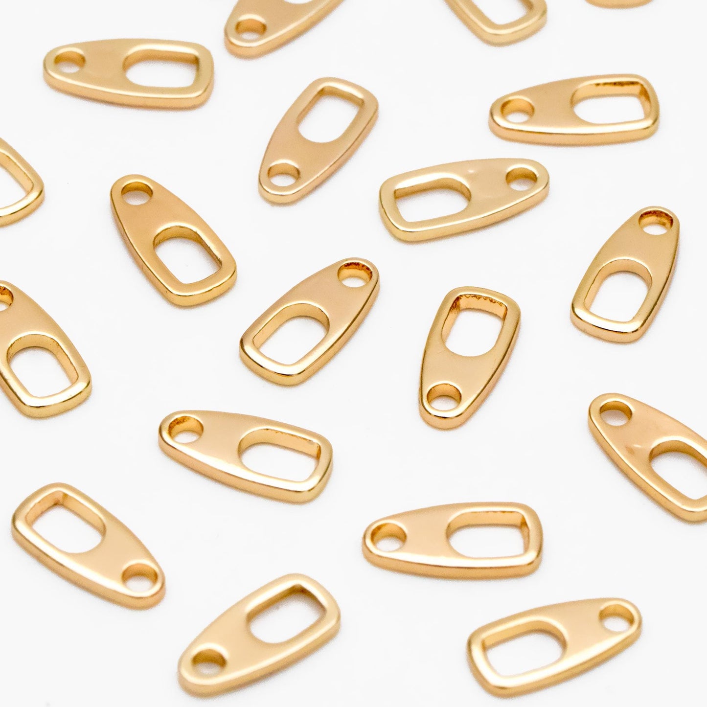 20pcs Gold/ Silver Tone Soda Tab Connectors for Necklace, Gold/ Rhodium plated Brass, Necklace Jewelry Making Supplies (GB-3764-B)