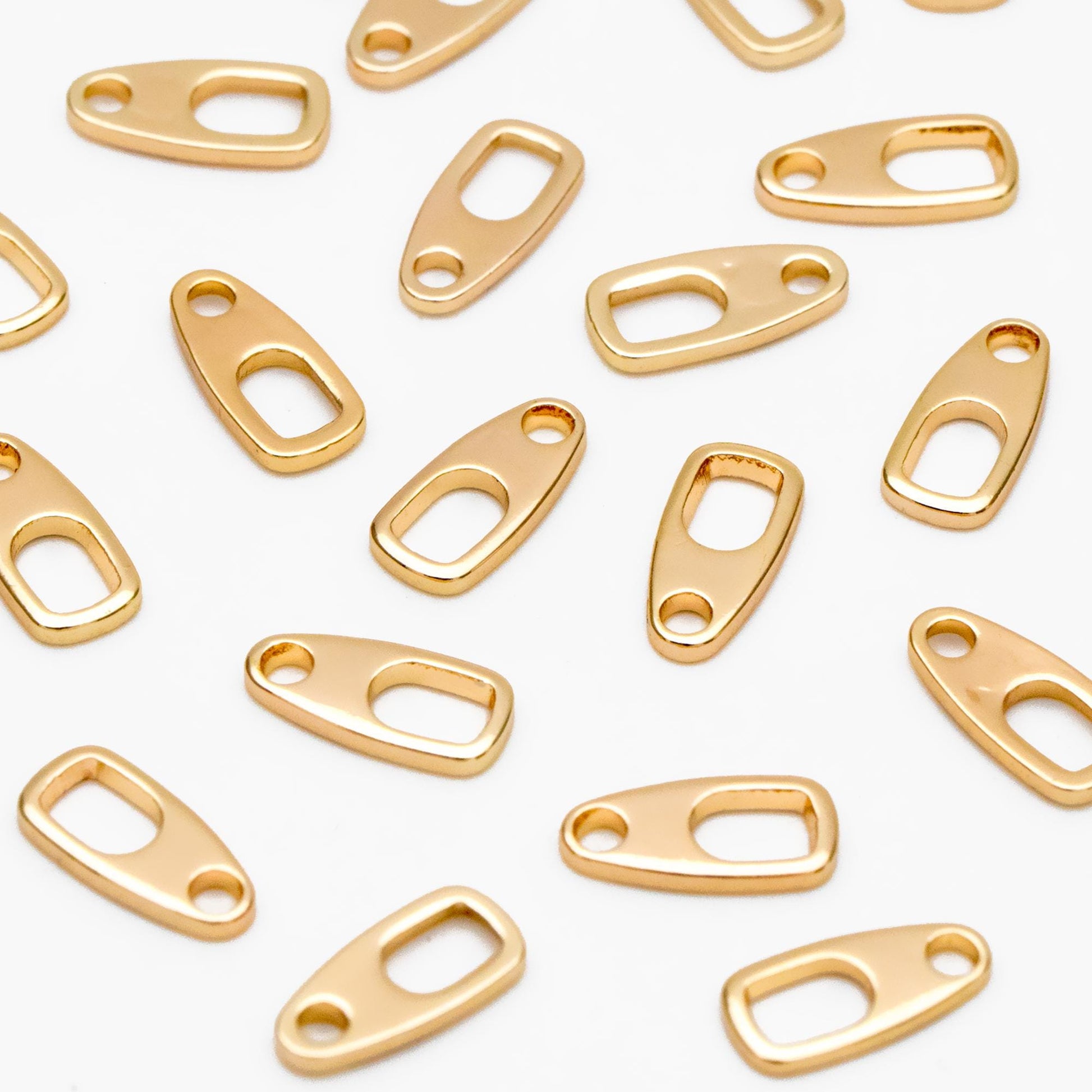 20pcs Gold/ Silver Tone Soda Tab Connectors for Necklace, Gold/ Rhodium plated Brass, Necklace Jewelry Making Supplies (GB-3764-B)