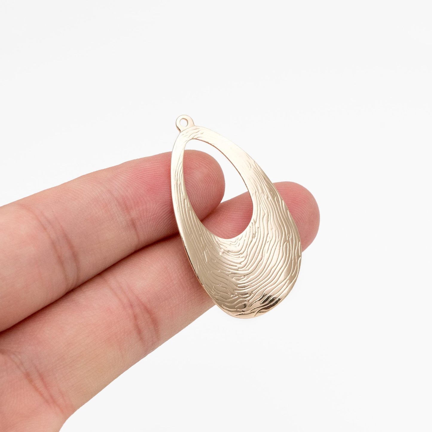 10pcs Gold/ Silver Tone Teardrop Charms 39x22mm, Gold/ Rhodium plated Brass Geometric Pendants (GB-1404-G)