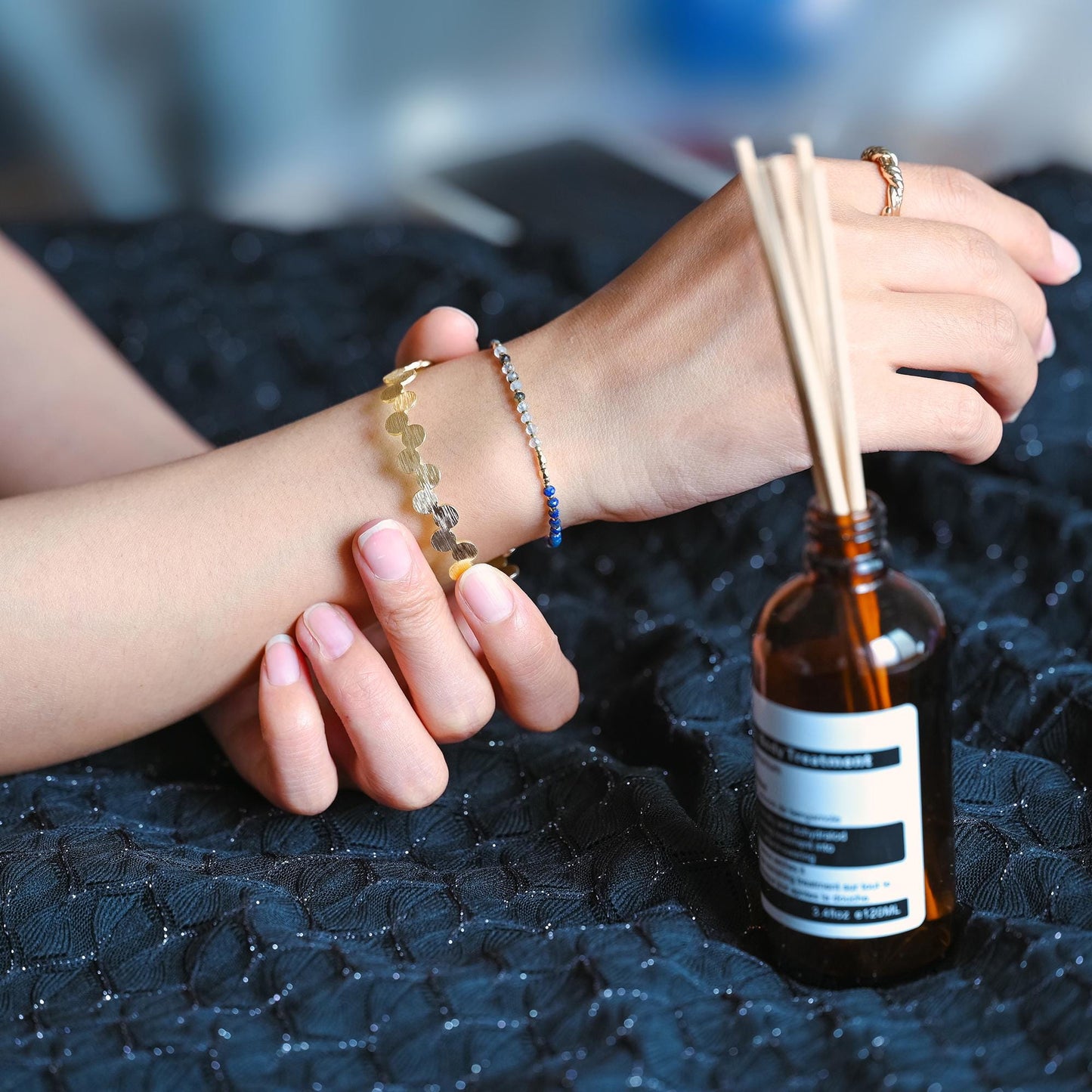 1pcs Gold Brushed Round Disc Bangle Bracelet, Stackable Bracelets, Adjustable Bangle Bracelet (#GB-3880)