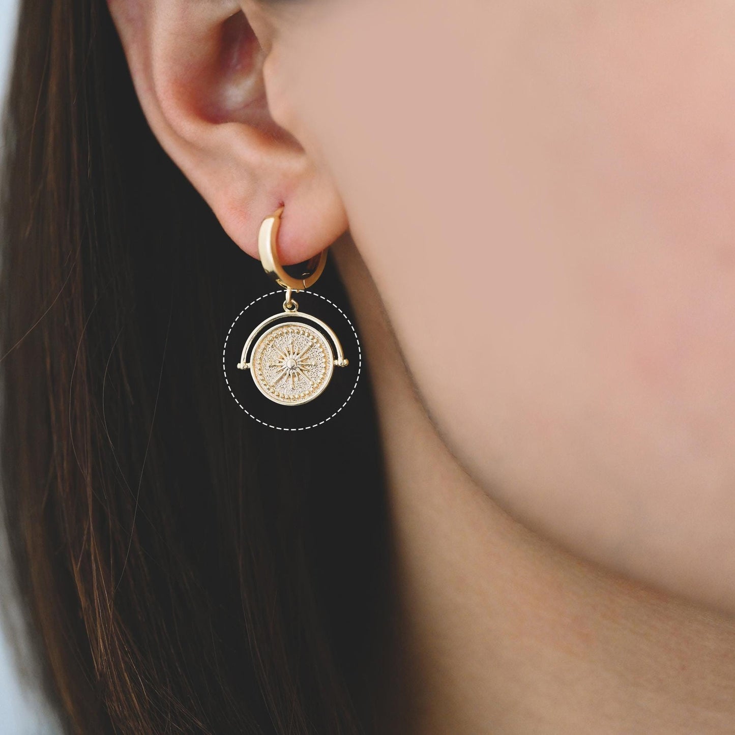 10pcs Gold Compass Charms 17x17mm, 18K Gold plated Brass, Travel Charms, Nautical Charms (GB-4432)