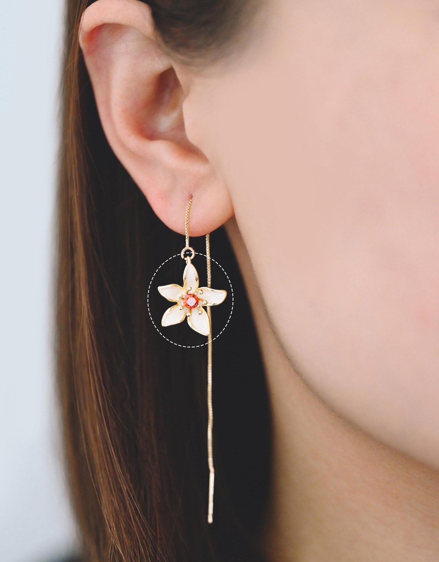 4pcs Gold Enamel Flower Charms, 18K Real Gold plated Brass, Floral Earring Pendants (GB-3950-C)