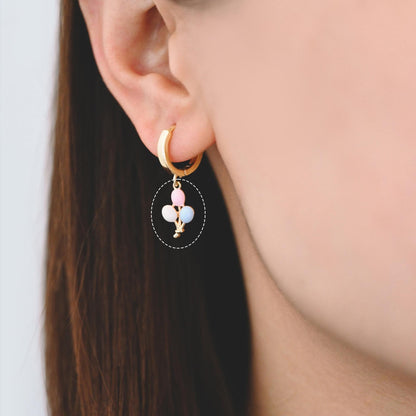 10pcs Gold Enamel Balloon Charms, 18K Real Gold plated Brass, Cute Charms (GB-4407)