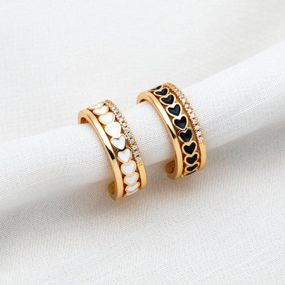 4pcs Gold Enamel Heart Ring, Everyday Ring, Modern Style Ring, Fashion Rings, Dainty Rings, Adjustable Ring (#JZ-059)