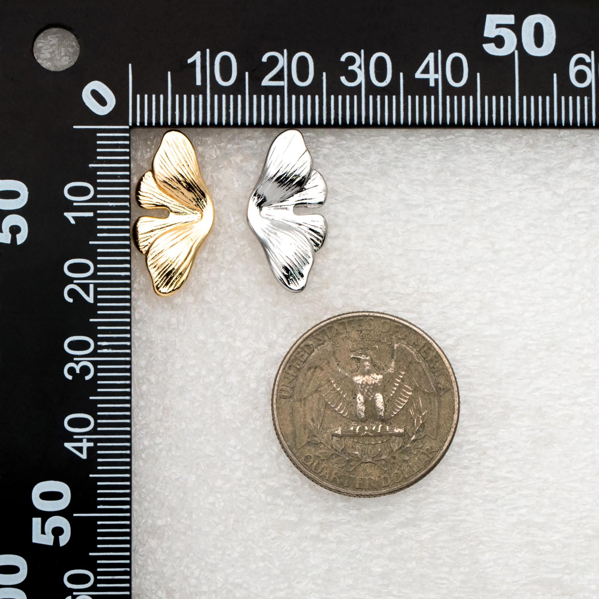 4pcs Gold/ Silver Tone Leaf Earrings, Butterfly Earrings, Dainty Stud Earrings (GB-4483)