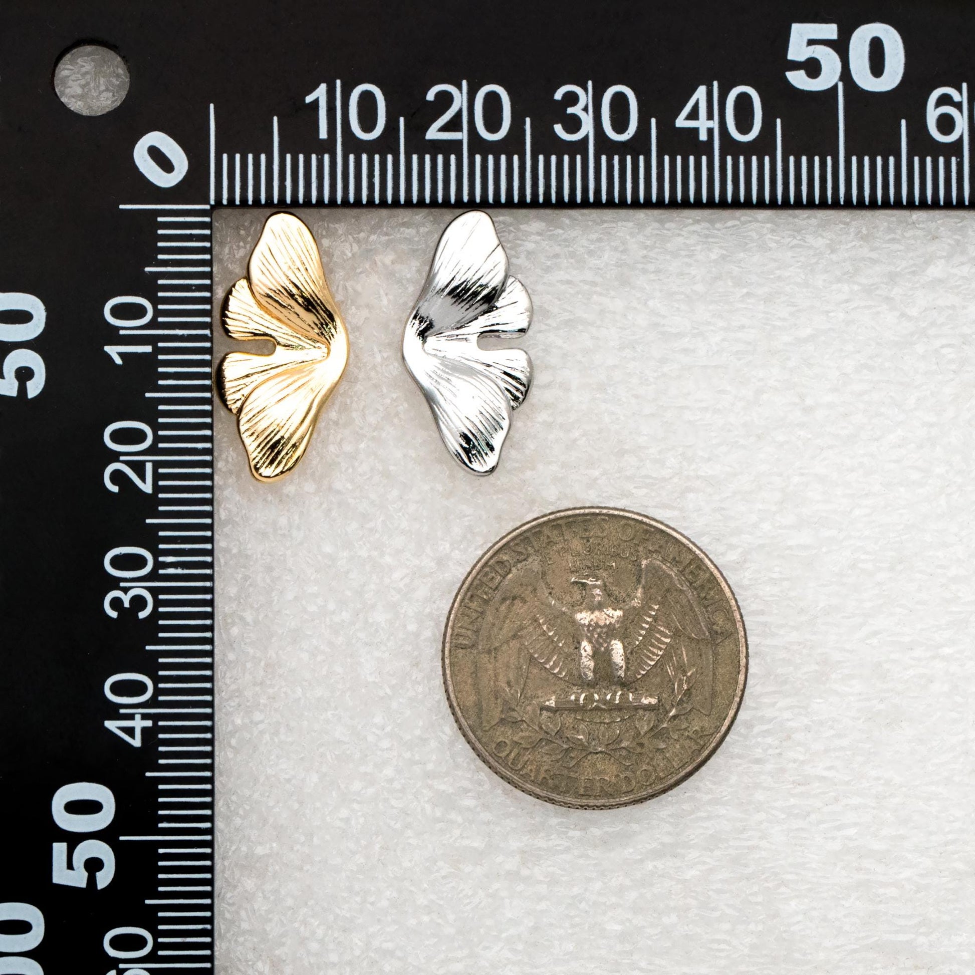 4pcs Gold/ Silver Tone Leaf Earrings, Butterfly Earrings, Dainty Stud Earrings (GB-4483)