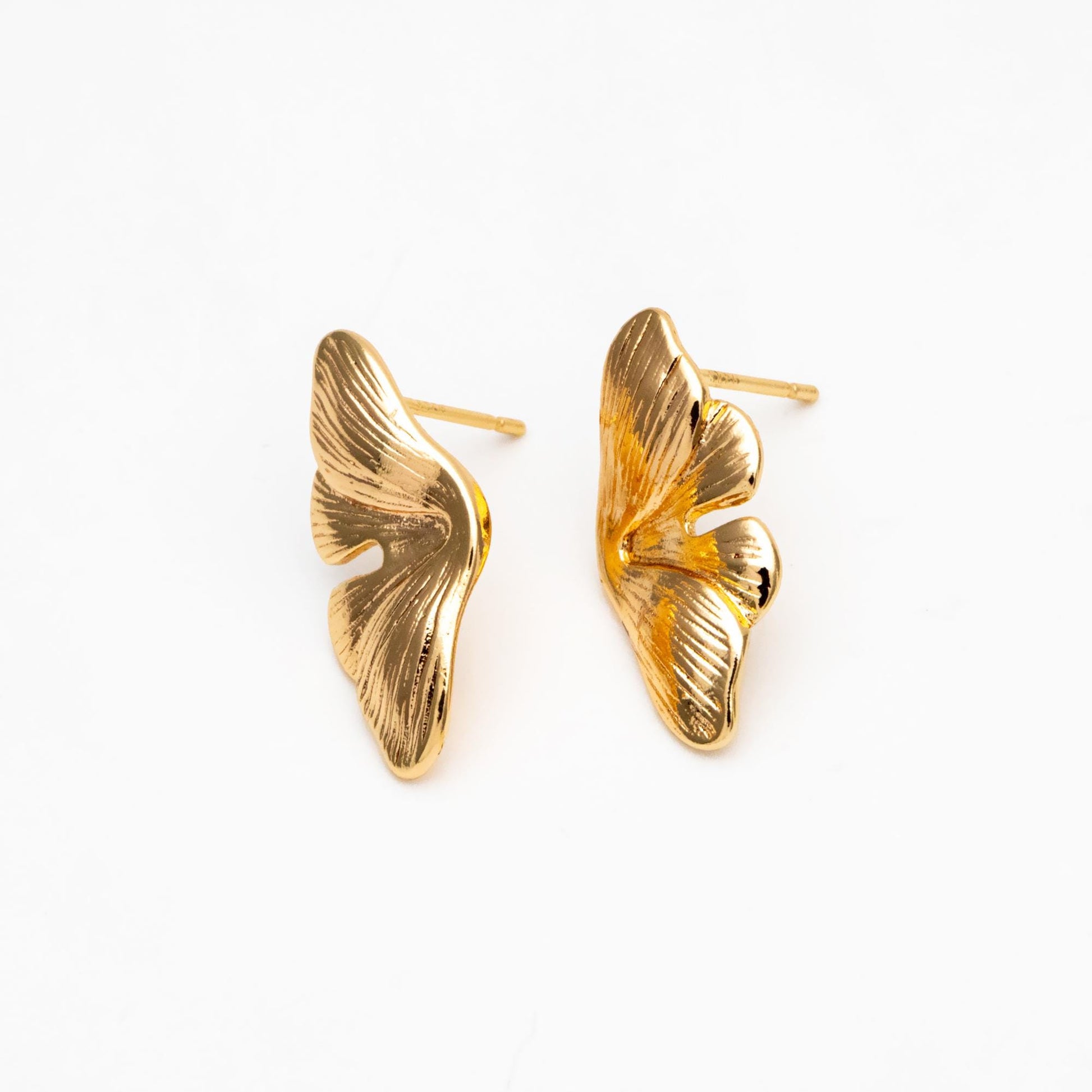 4pcs Gold/ Silver Tone Leaf Earrings, Butterfly Earrings, Dainty Stud Earrings (GB-4483)