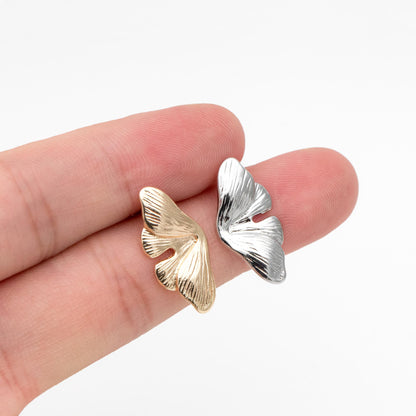 4pcs Gold/ Silver Tone Leaf Earrings, Butterfly Earrings, Dainty Stud Earrings (GB-4483)