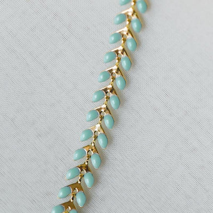 Gold plated Brass Enamel Chevron Chain 6.3mm, Herringbone Flat Arrow Designer Chain, Color Not Easily Tarnish (#LK-160)/ 1 Meter=3.3ft