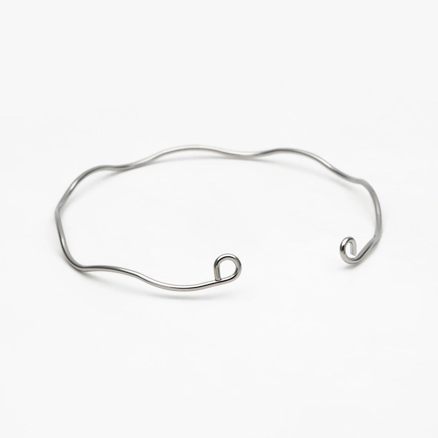 4pcs Gold/ Silver Waved Bangle Bracelets, Brass Expandable Bangle Wire (#GB-1169)