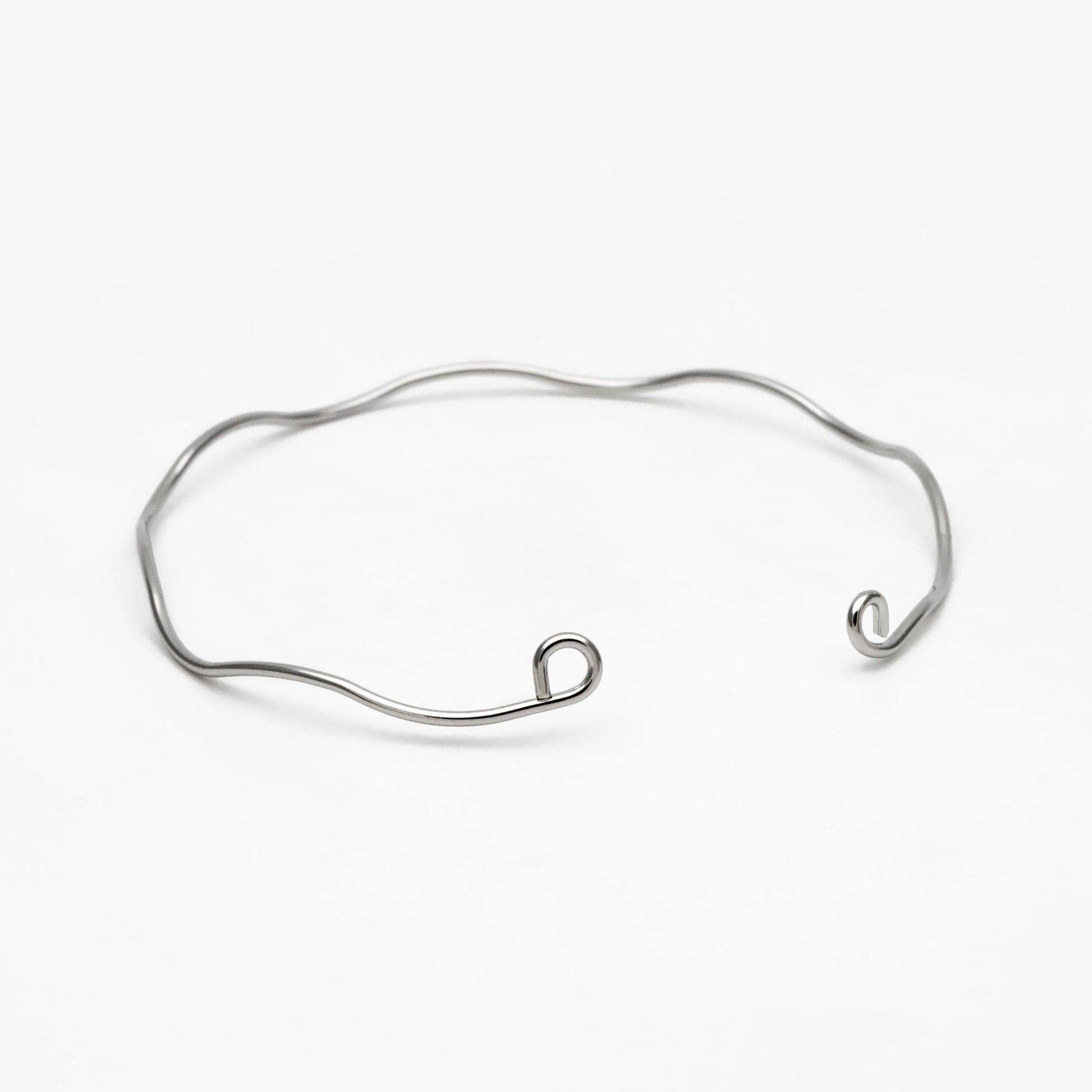 4pcs Gold/ Silver Waved Bangle Bracelets, Brass Expandable Bangle Wire (#GB-1169)