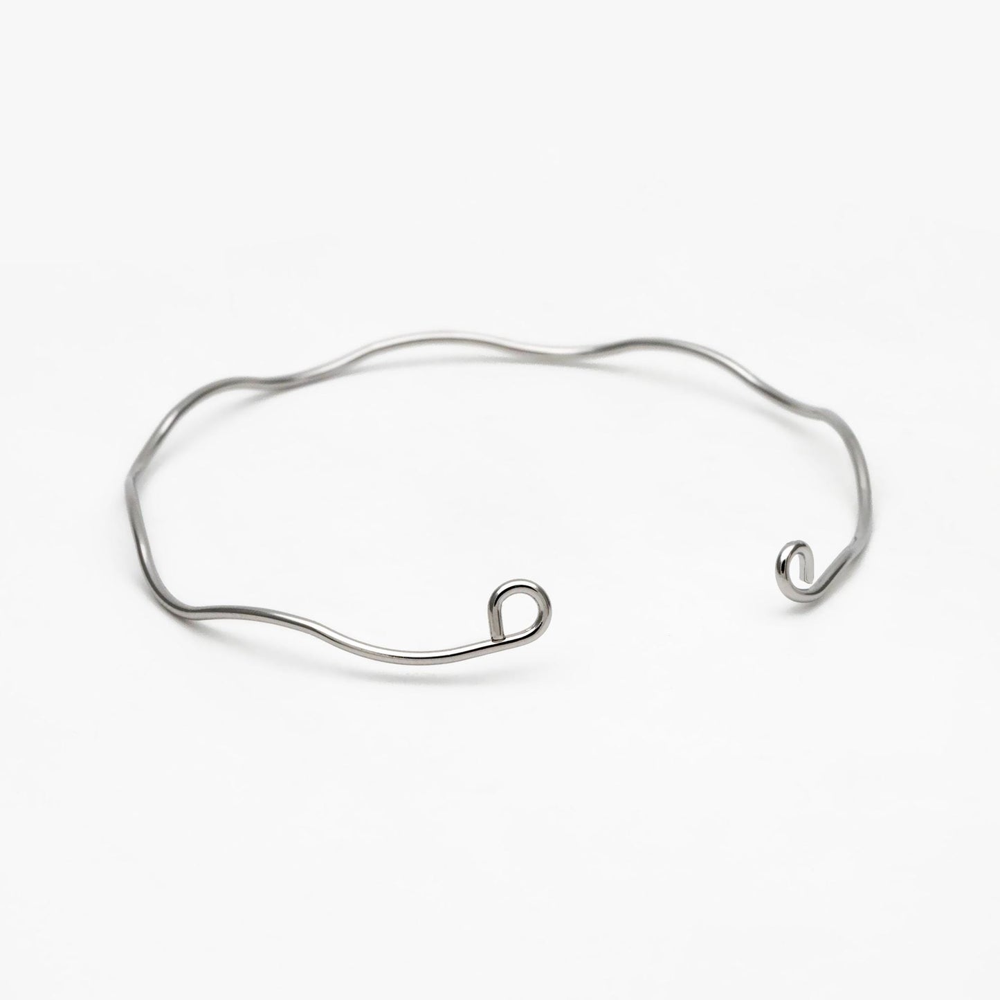 4pcs Gold/ Silver Waved Bangle Bracelets, Brass Expandable Bangle Wire (#GB-1169)