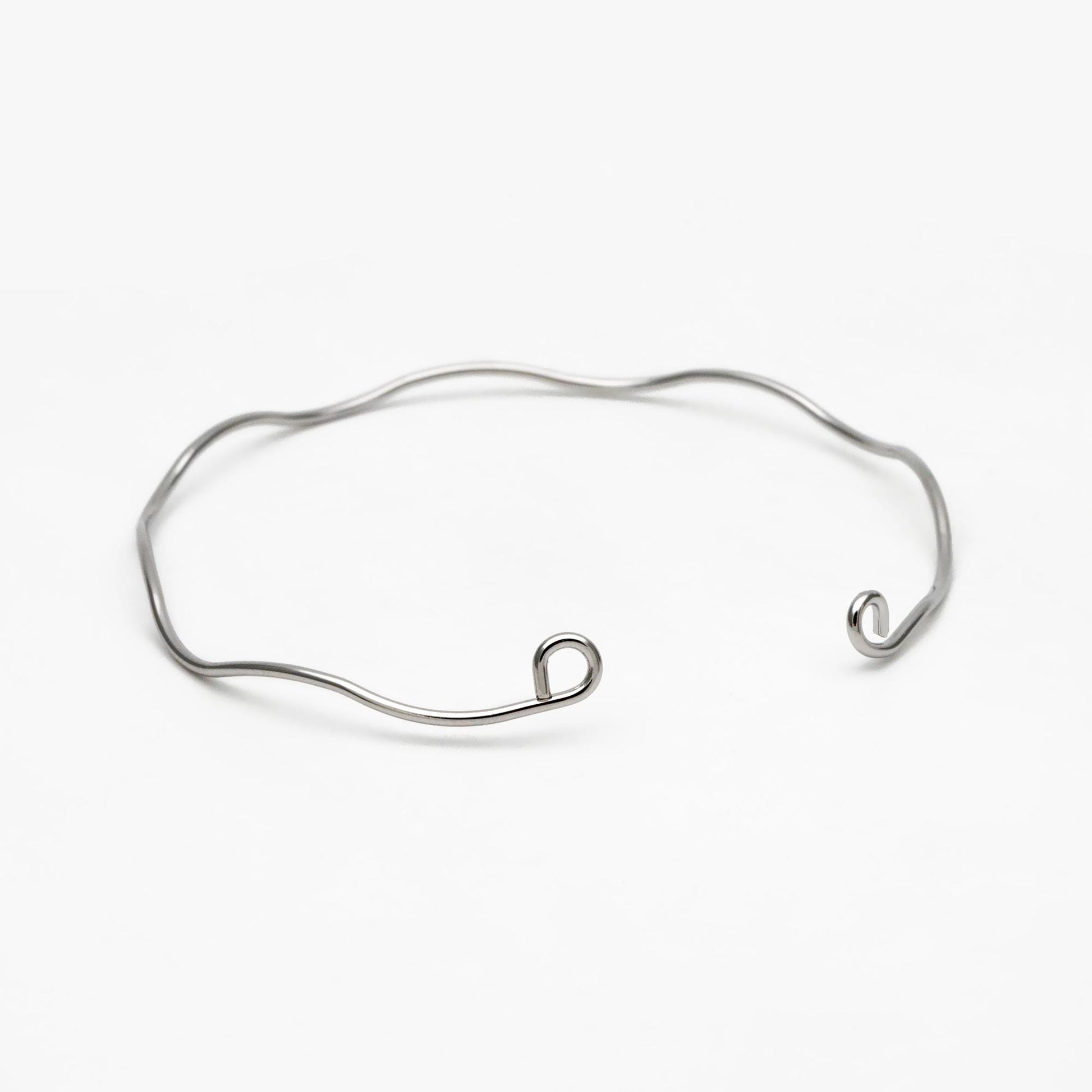 4pcs Gold/ Silver Waved Bangle Bracelets, Brass Expandable Bangle Wire (#GB-1169)