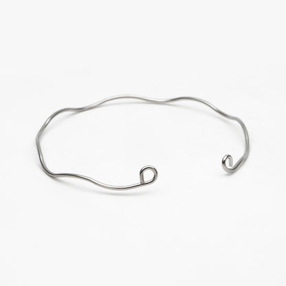 4pcs Gold/ Silver Waved Bangle Bracelets, Brass Expandable Bangle Wire (#GB-1169)