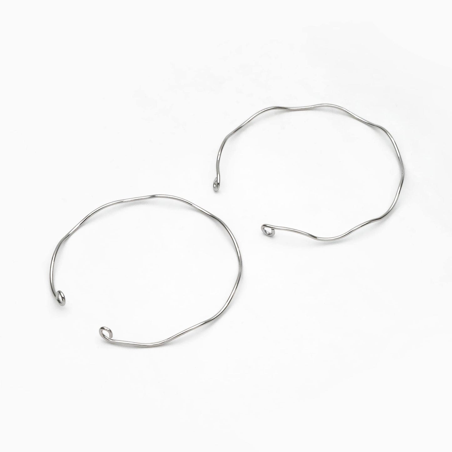 4pcs Gold/ Silver Waved Bangle Bracelets, Brass Expandable Bangle Wire (#GB-1169)