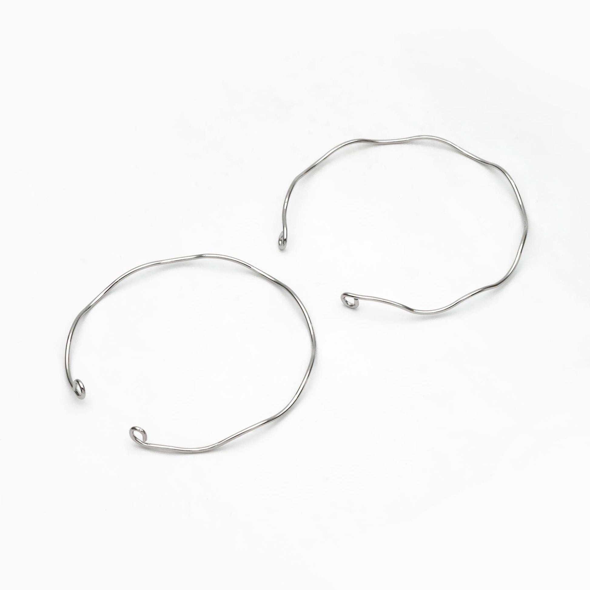 4pcs Gold/ Silver Waved Bangle Bracelets, Brass Expandable Bangle Wire (#GB-1169)