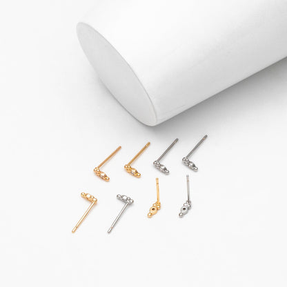 10pcs CZ Pave Gold/ Silver Tiny Marquise Earrings, Gold/ Rhodium Plated Brass, Tiny Stud Earrings (GB-4514)