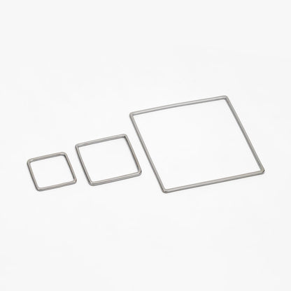 10pcs Gold/ Silver tone Square Link Charms 15/ 20/ 30/ 40mm, Real Gold/ Rhodium plated Brass Geometric Connector Pendants (GB-231)