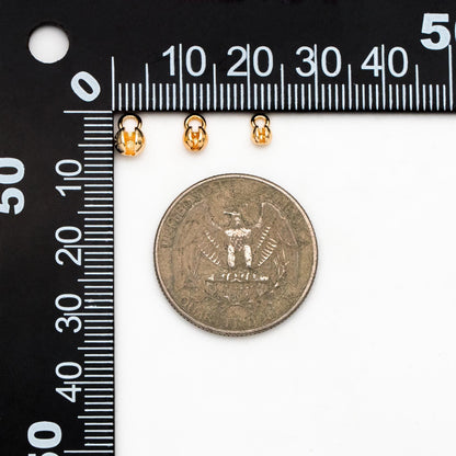 20pcs Gold Crimp Ends, Cord Ends, Clam Shell Bead Tip, Ball Chain Connector, Chain Crimps, Gold Plated Findings (GB-2832)