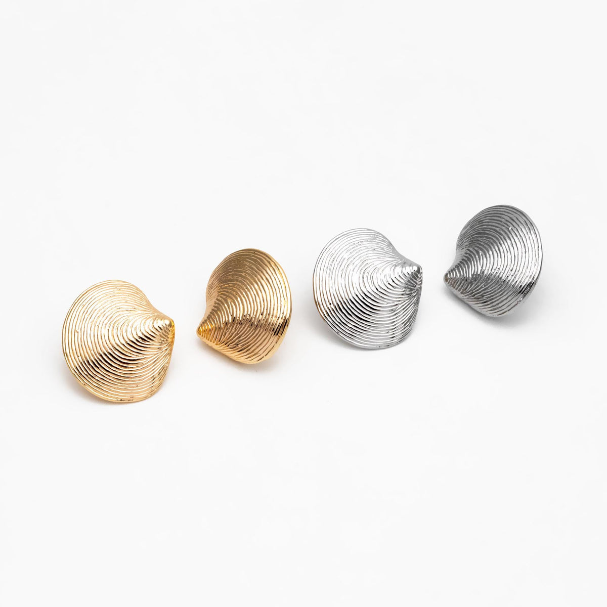 4pcs Gold/ Silver Tone Shell Earrings 25x23mm, Modern Style Earrings, Fashion Earrings,Beach Jewelry (GB-4475)