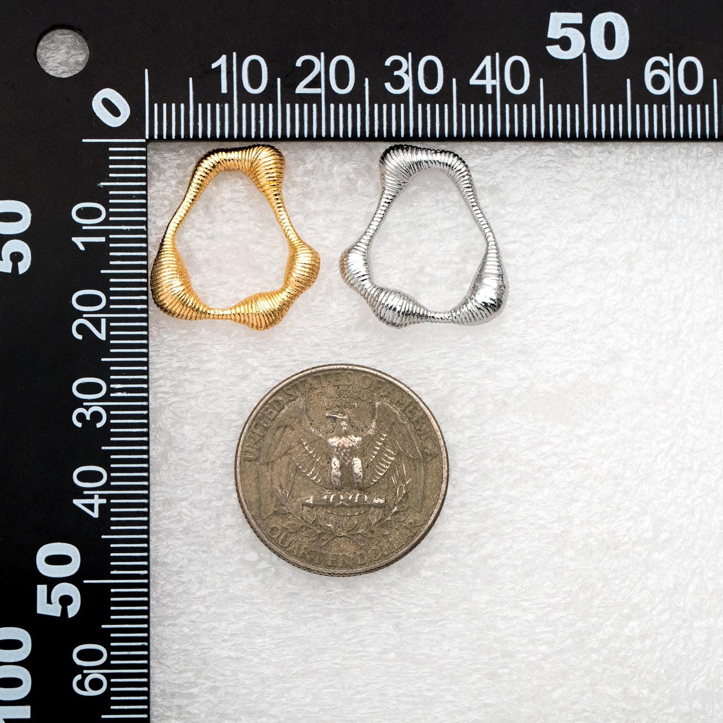 10pcs Gold/ Silver Irregular Oval Earrings, 18K Gold/ Rhodium plated Brass, Hoop Stud Earrings (GB-4479)