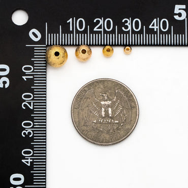 Gold plated Brass Round Spacer Beads, 3/ 4/ 5/ 6/ 8mm, Lead Nickel Free (GB-052)