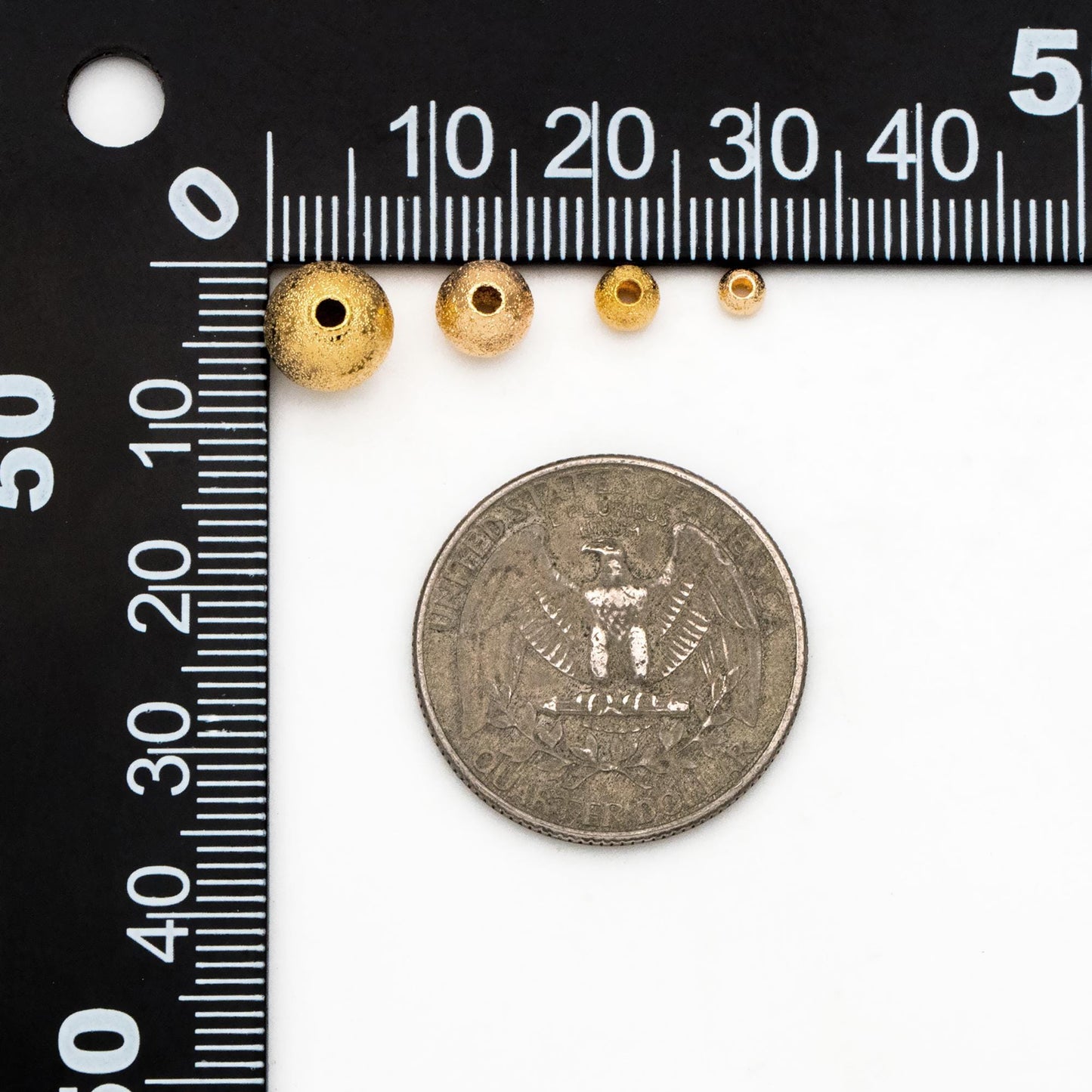 Gold plated Brass Round Spacer Beads, 3/ 4/ 5/ 6/ 8mm, Lead Nickel Free (GB-052)