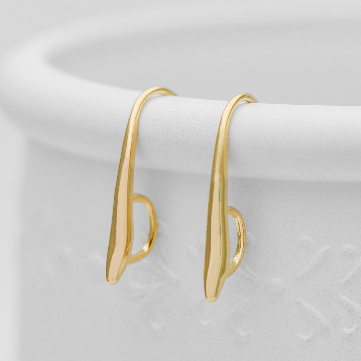 10pcs Gold/ Silver tone Ear Hooks 20x9mm, Gold/ Rhodium plated on Brass, Simple Large Earwires Earring Hooks (GB-3040-D)