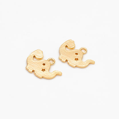 10pcs Gold Dinosaur Charms 14mm, Real Gold plated Brass, Color Not Easily Tarnish (GB-327)
