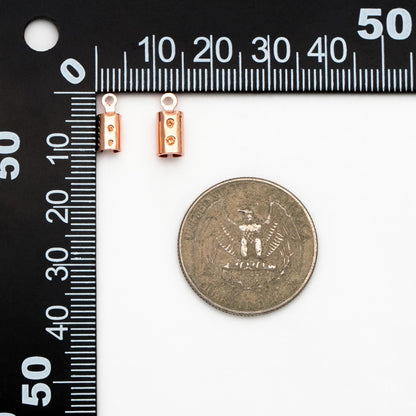 20pcs Gold/ Silver/ Rose Gold Crimp End Tips Caps, Leather Hemp Cord Chain Ends 4mm/ 5mm, Gold plated Brass, Lead Nickel Free (GB-330)