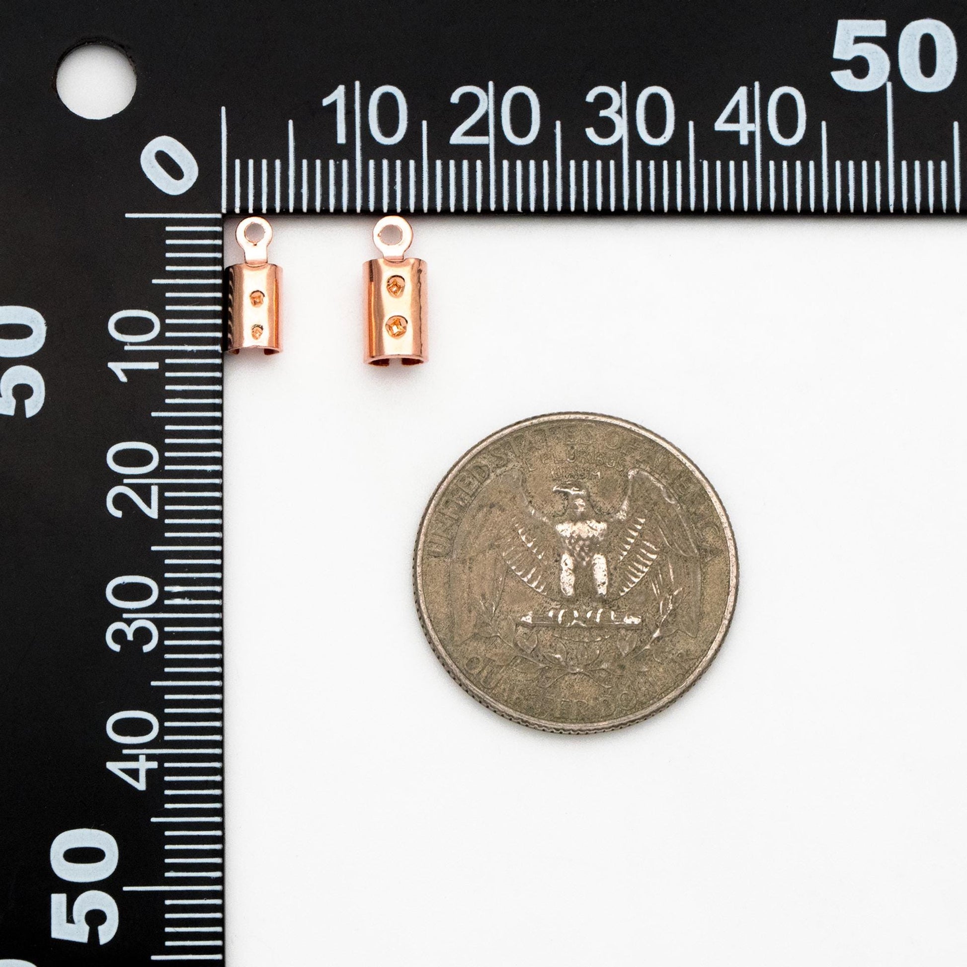 20pcs Gold/ Silver/ Rose Gold Crimp End Tips Caps, Leather Hemp Cord Chain Ends 4mm/ 5mm, Gold plated Brass, Lead Nickel Free (GB-330)