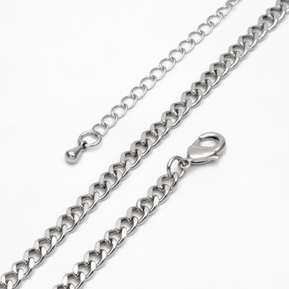 Gold/ Silver Curb Chains, Gold/ Rhodium plated Brass, Finished Bracelet/ Anklet/ Necklace with Extender Chain, Ready to Wear (#LK-429)