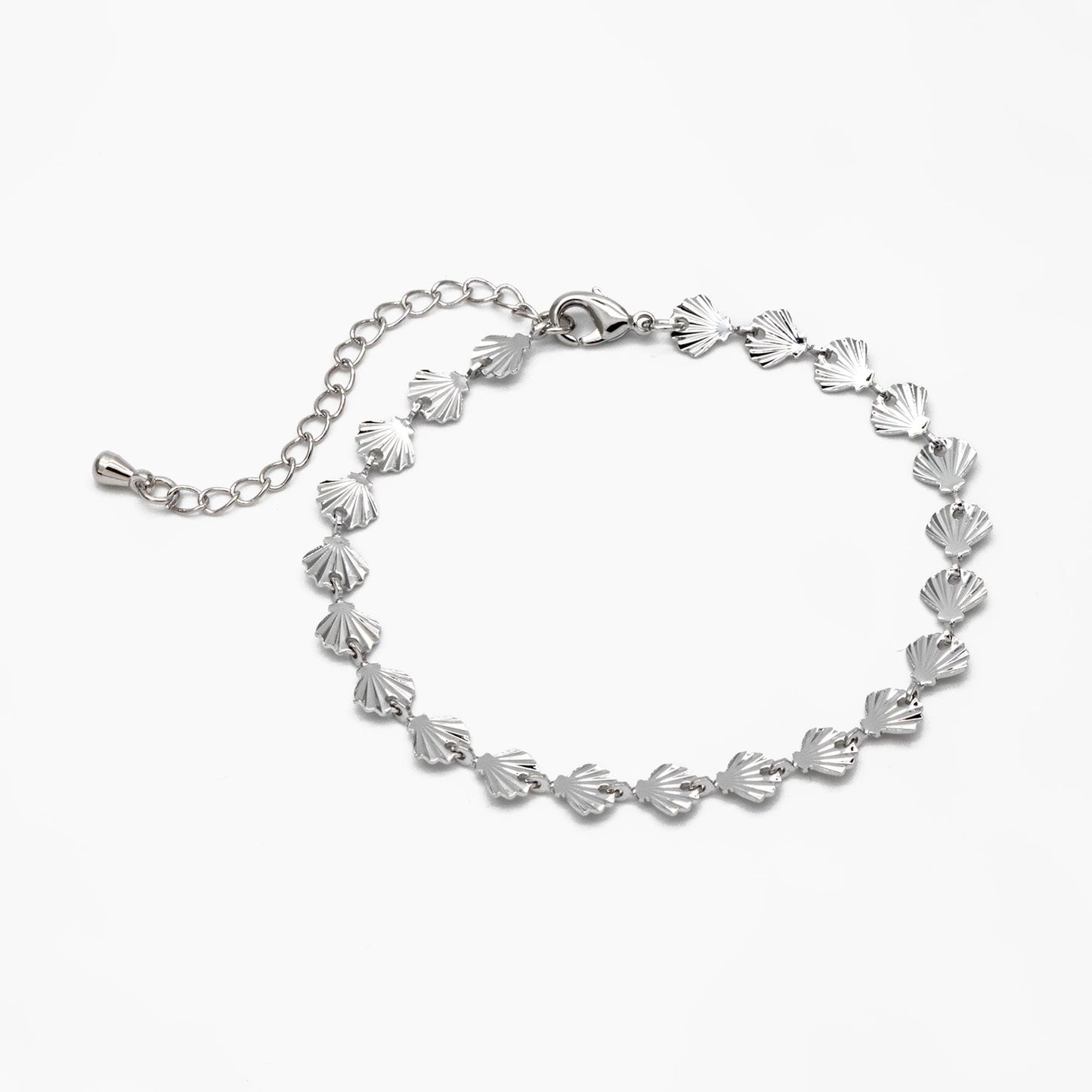 Gold/ Silver Tone shell Chain Bracelet/ Anklet/ Necklace with Extender Chain, 16-18 inch Adjustable, Ready to Wear (#LK-571)