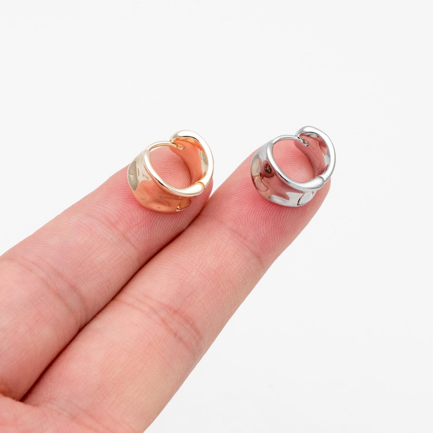 10pcs Gold/ Silver Tone Hoop Earrings, Huggie Earrings, Minimalist Earrings, Small Gold Hoops Earring (GB-4536)