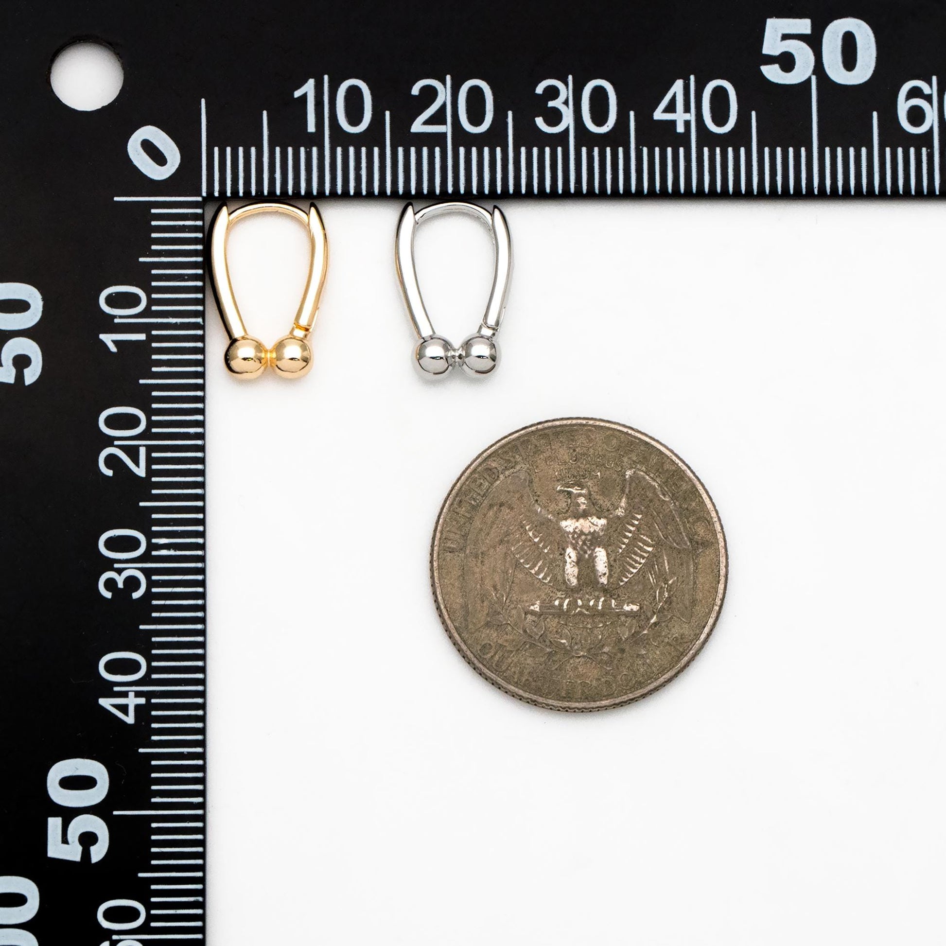 10pcs Gold/ Silver Tone Hoop Earrings, Gold/ Rhodium plated Brass, Geometric Earring Hoops (GB-4539)